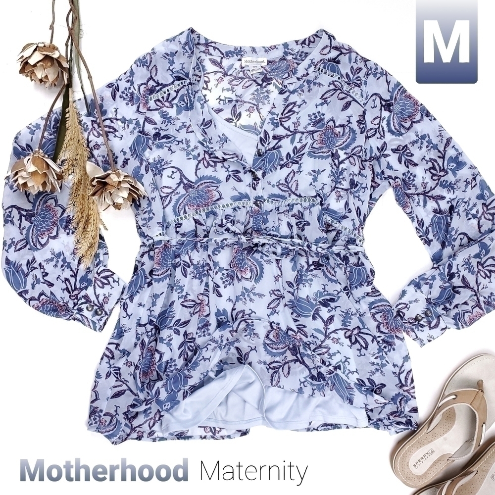 Motherhood Maternity Blue Floral 2pc Camisole M - Picture 1 of 16